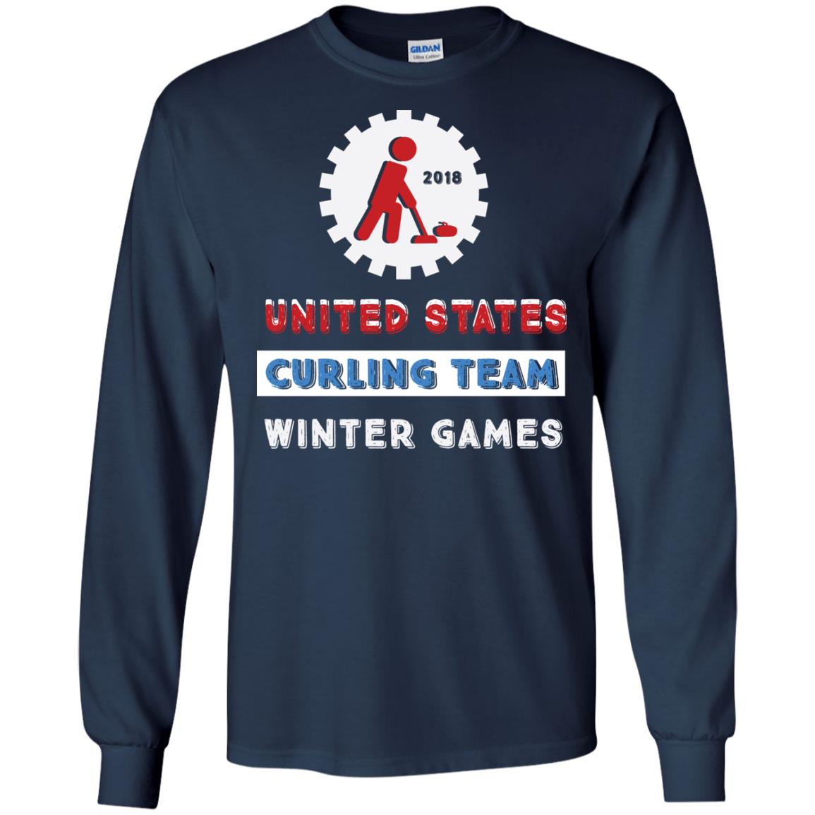 United States Curling Team Winter Games Curling Lover T-shirt Navy