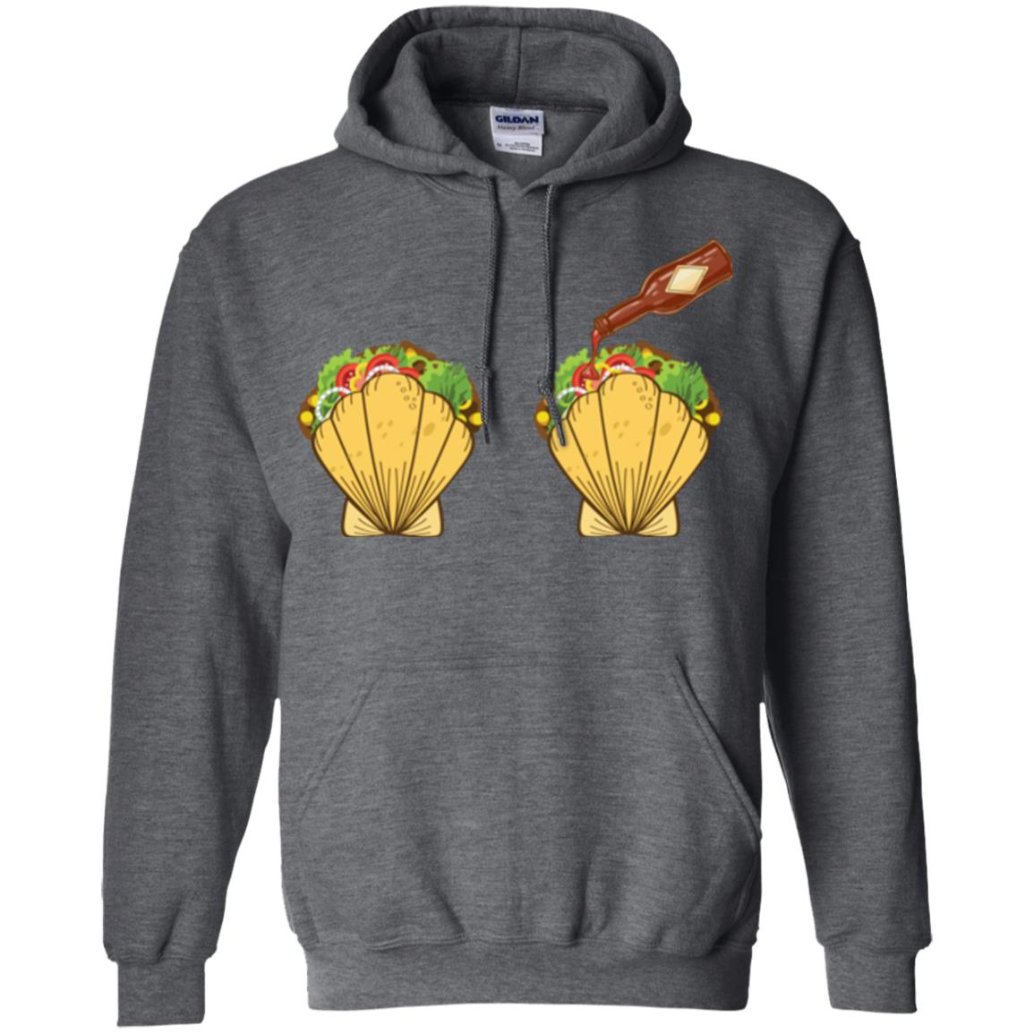 Mermaid Shell T-shirt Taco Bra And Spicy Chili Sauce Dark Heather