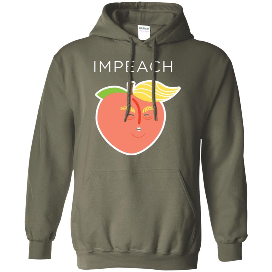 Anti Trump Peach Emoji T-shirt Impeach Donald Military Green