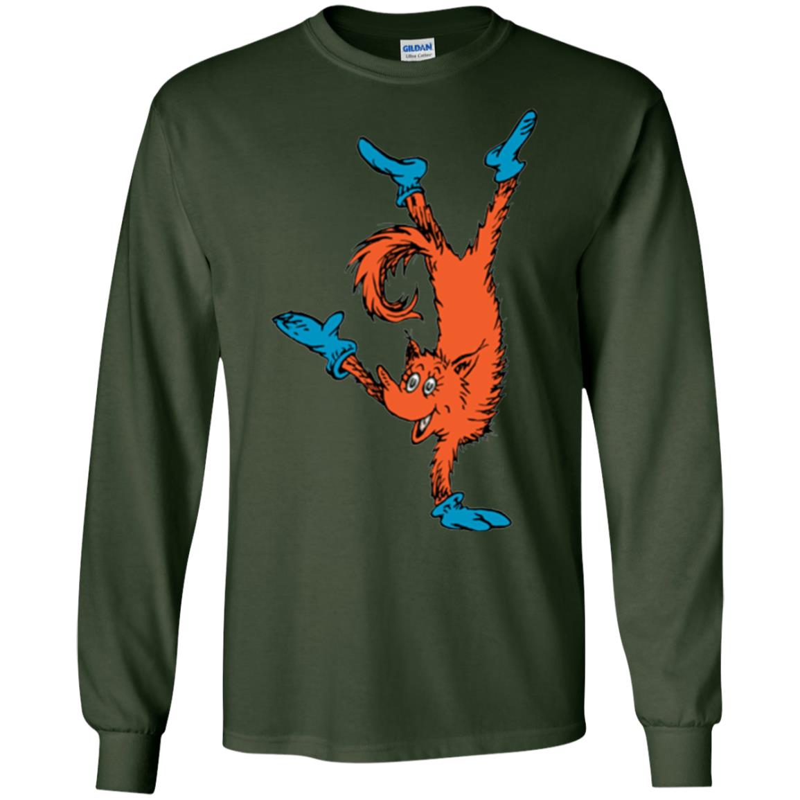 Dr. Seuss Fox In Socks Handstand Book Lover T-shirt Forest Green