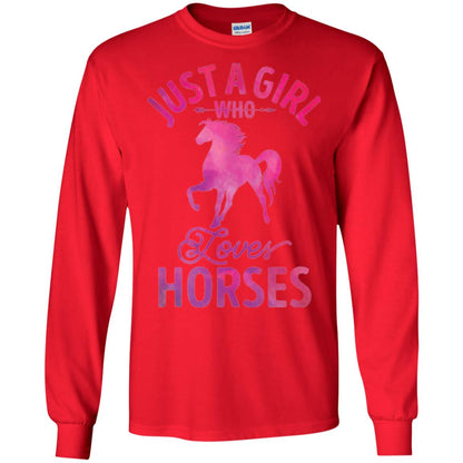 Horse Lovers T-shirt Just A Girl Who Loves Horses Red