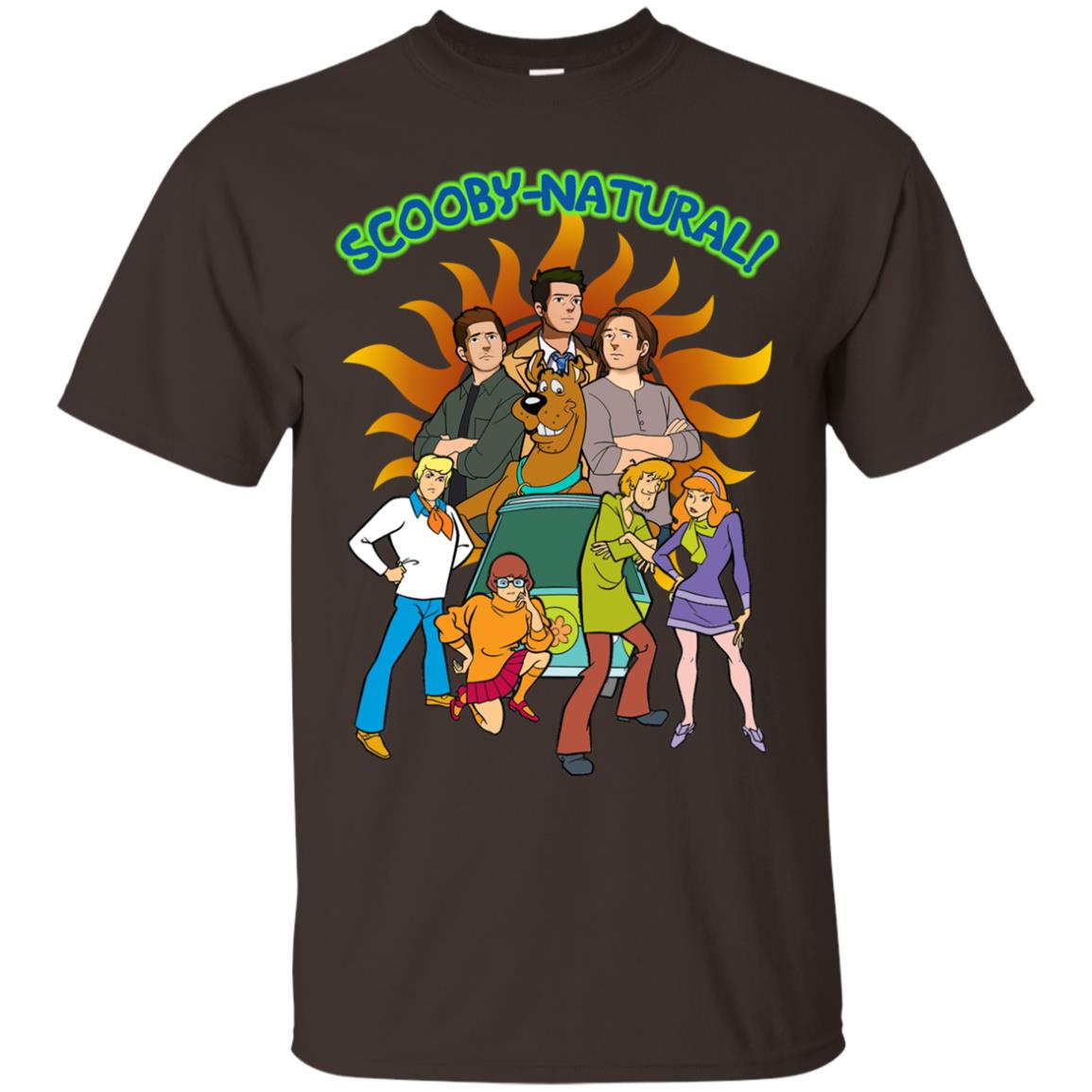 Scooby Natural Mystery Team Cartoon Shirt Dark Chocolate