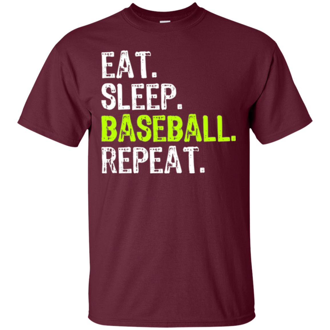 Baseball T-shirt Eat Sleep Baseball Repeat Maroon