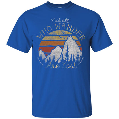 Gradient Mountain Gold T-shirt Not All Who Wander Are Lost Royal