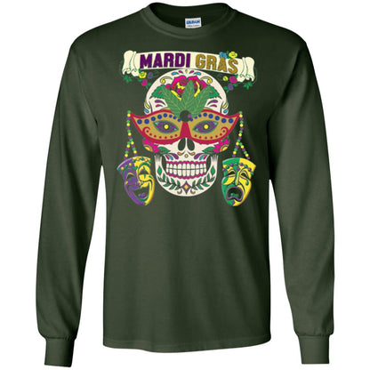 Mardi Gras Skull T-shirt Forest Green
