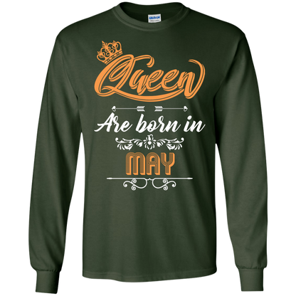 Brithday T-Shirt Queen Are Born In May Forest Green