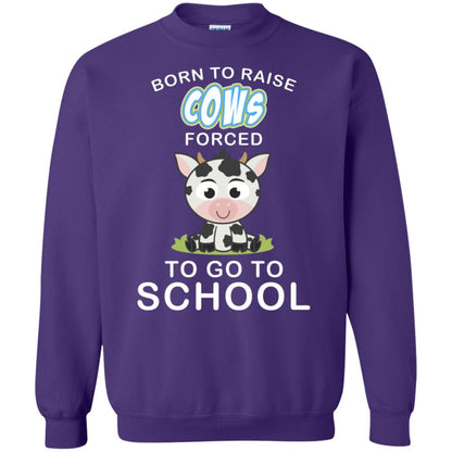 Born To Raise Cows Forced To Go To School Shirt Purple