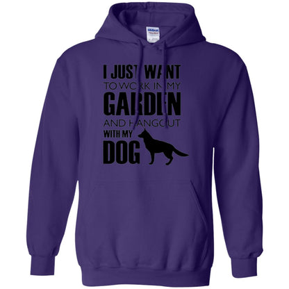 Dog Lovers T-shirt I Just Work In My Garden And Hangout With My Dog Purple
