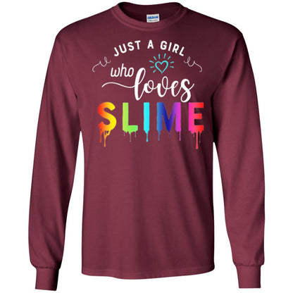 Slime Lovers T-shirt Just A Girl Who Loves Slime Maroon