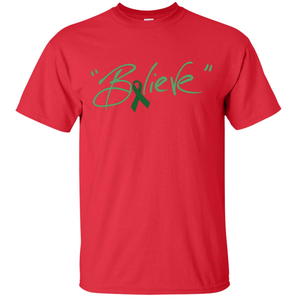 Liver Cancer Awareness Shirt Emerald Ribbon Believe Red
