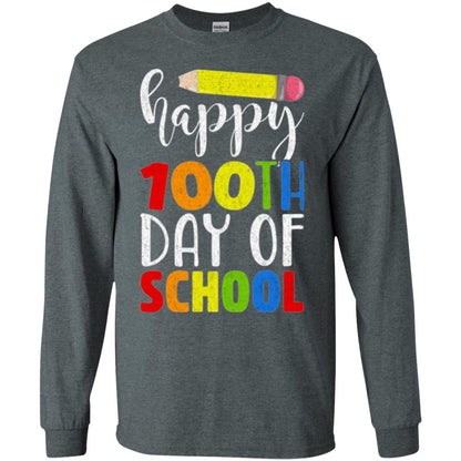 Happy 100th Day Of School Teacher T-shirt Dark Heather