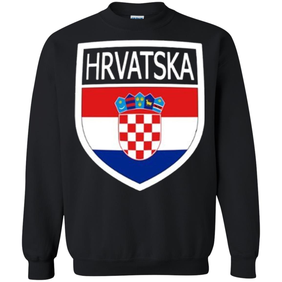 Croatia Shield T-shirt Hrvatska Patch Croatian Flag Badge Black