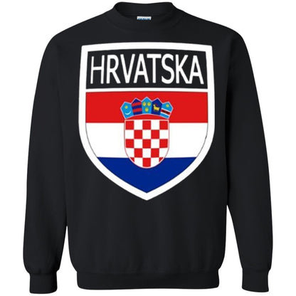 Croatia Shield T-shirt Hrvatska Patch Croatian Flag Badge Black