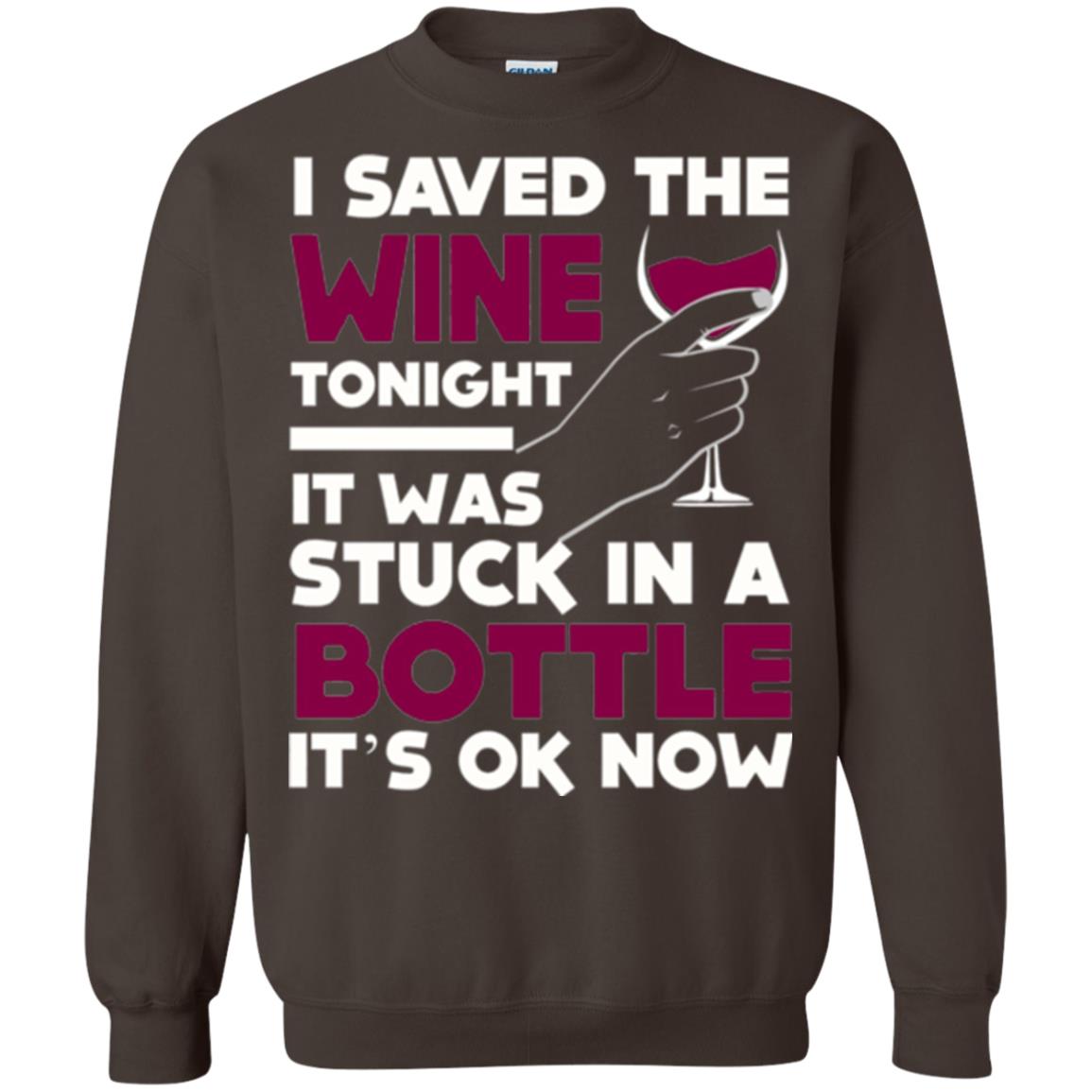 Funny Wine T-shirt I Save The Wine Tonight Dark Chocolate