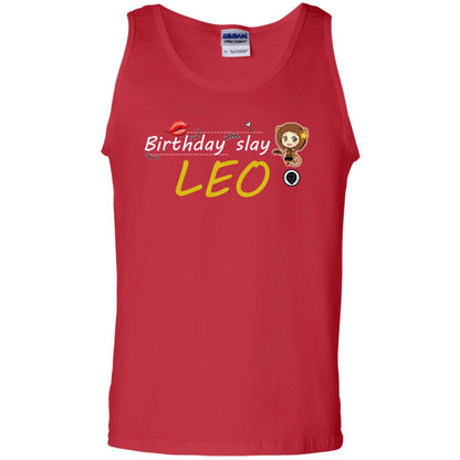 Cute Leo Girl Birthday Lip Slay T-shirt Red