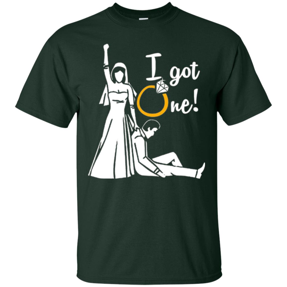 Just Married T-shirt I Got One - Funny Gift For Bride Forest Green