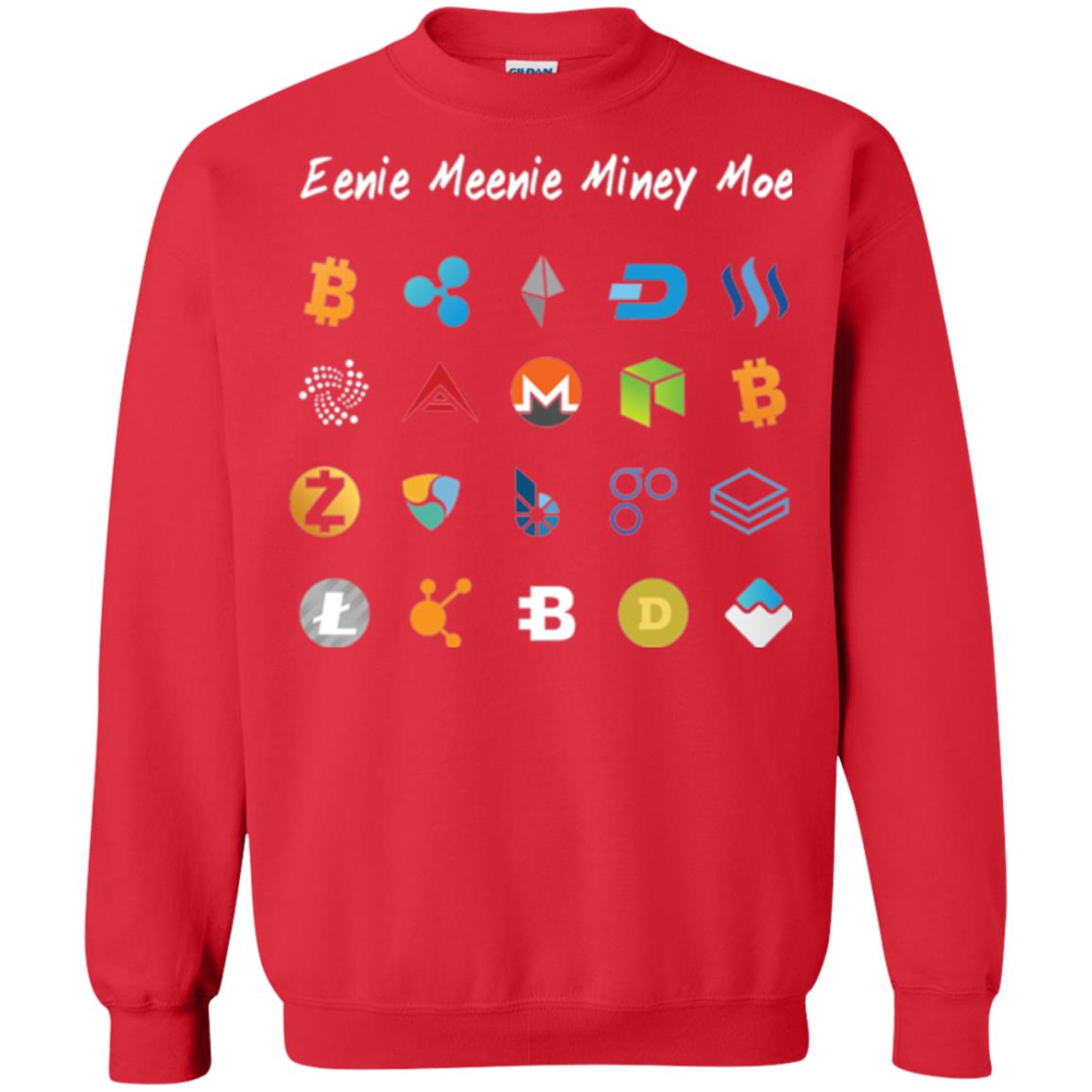 Bitcoin Litecoin Ethereum Eenie Meenie Miney Moe T-shirt Red