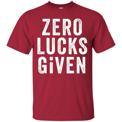 Grunge Zero Lucks Given St. Paddy_s Day T-shirt Cardinal