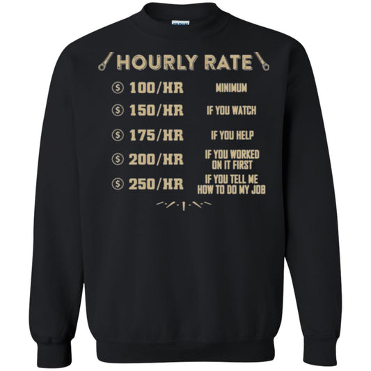 Mechanic T-shirt Mechanic Hourly Rate Black