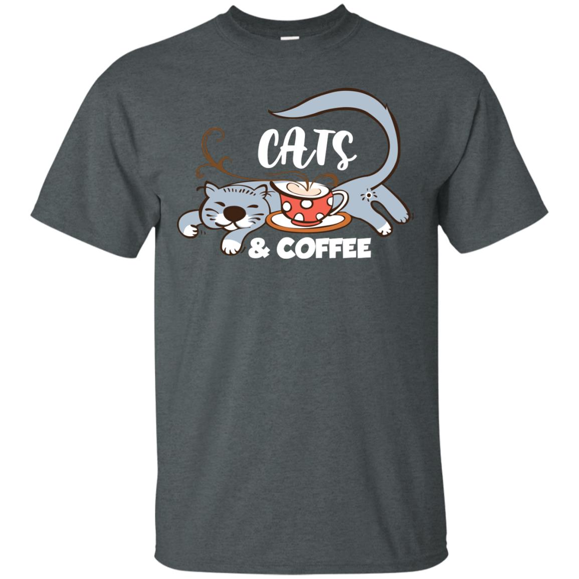 A Good Day Start With Cat And Coffee Cat Lover T-shirt Dark Heather