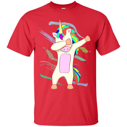 Magical Dabbing Unicorn Funny T-shirt Red