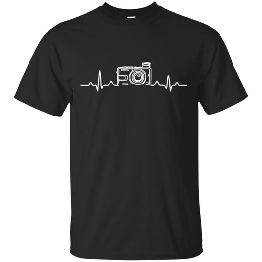 Photographers T-shirt Heart Beat Camera Black