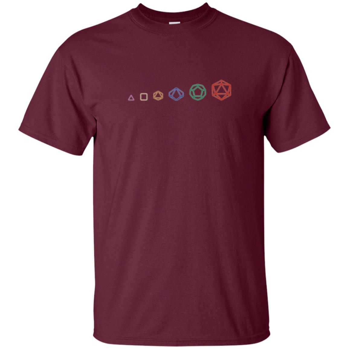 D20 Dice Evolution Role Playing T-shirt Maroon