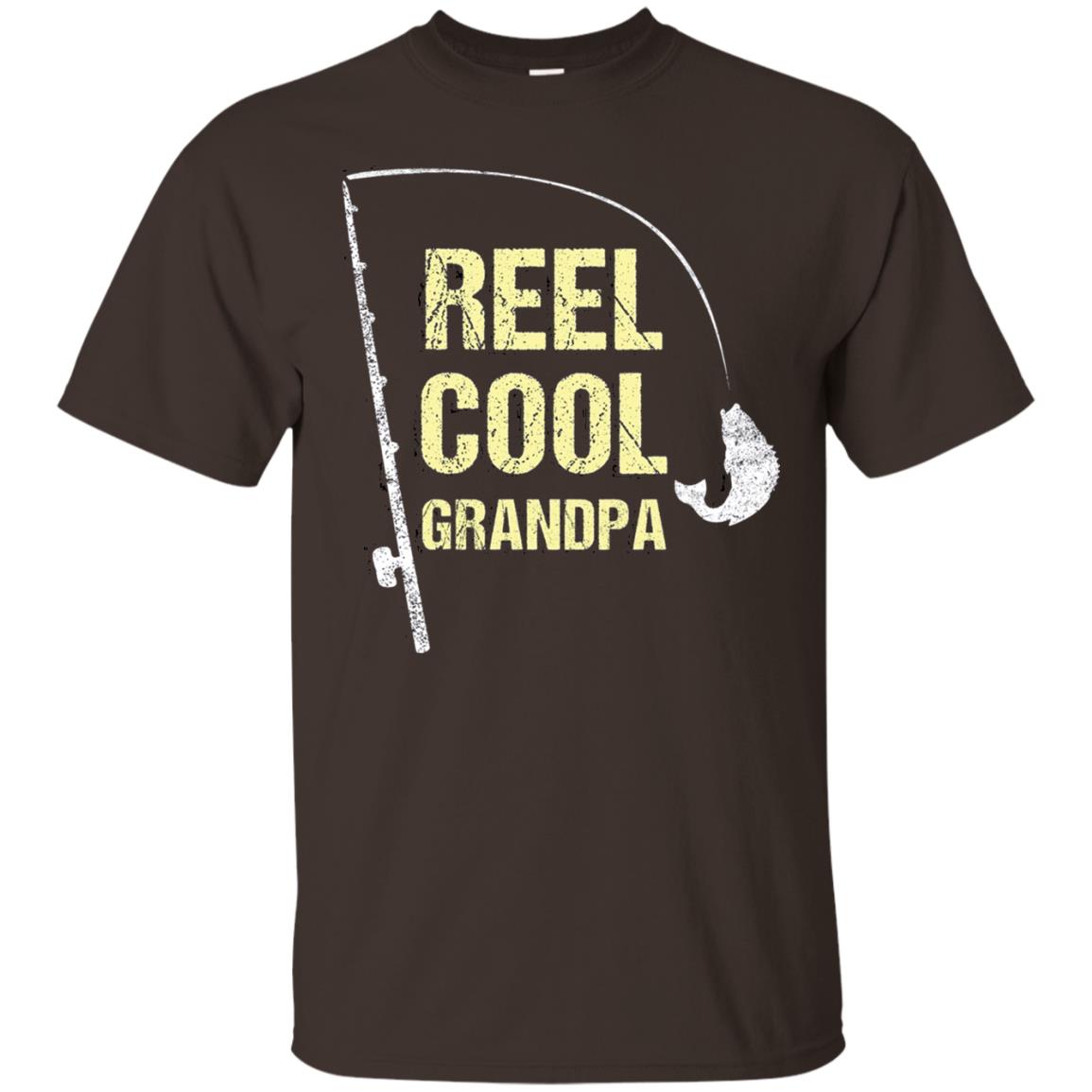Reel Cool Grandpa Fisherman T-shirt Dark Chocolate