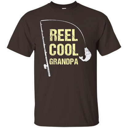 Reel Cool Grandpa Fisherman T-shirt Dark Chocolate