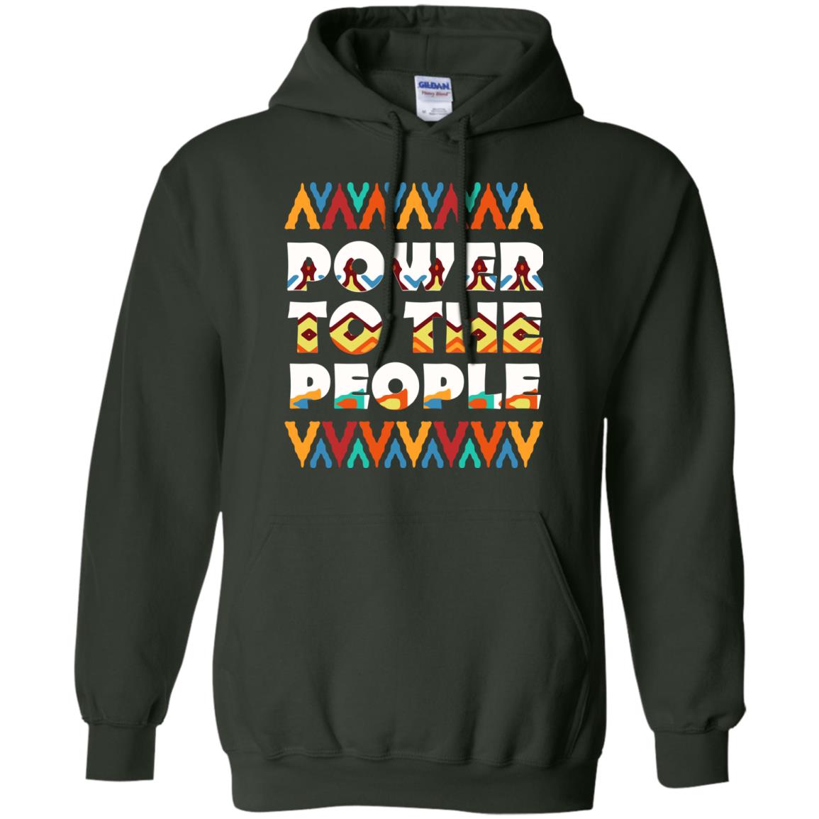 African American T-shirt Power To The People Forest Green