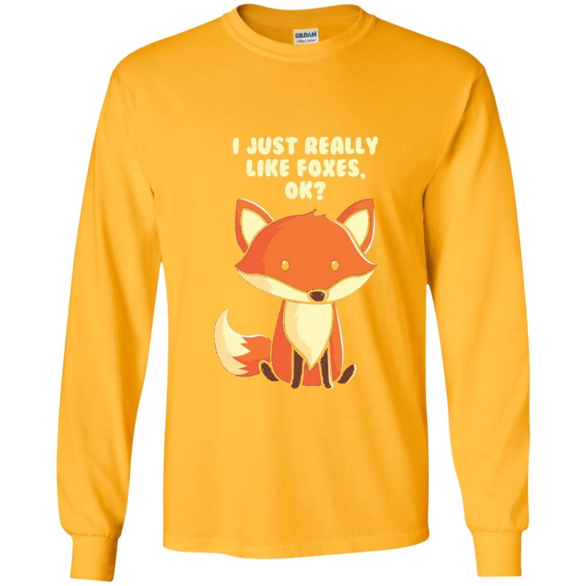 Funny Fox T-shirt I Just Really Like Foxes Ok Gold