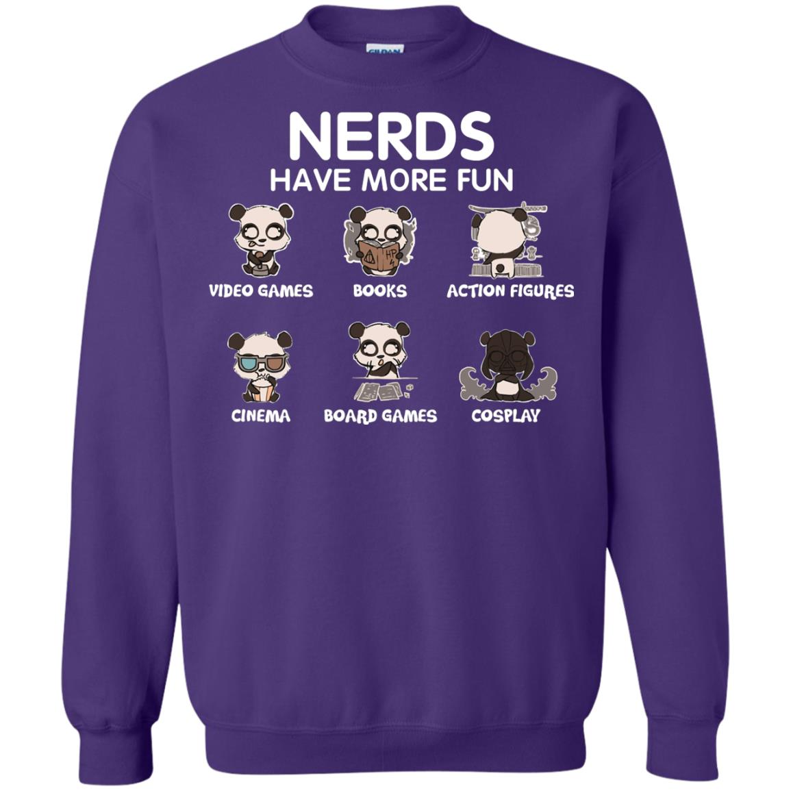 Nerds Have More Fun Video Games Books Action Figures Shirts Purple