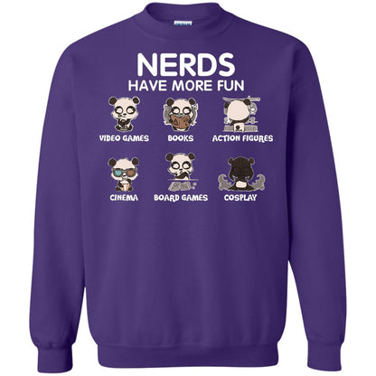 Nerds Have More Fun Video Games Books Action Figures Shirts Purple