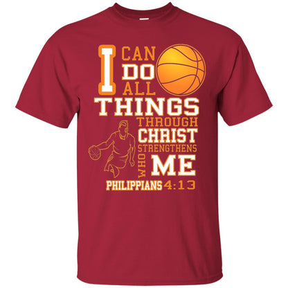 I Can Do All Things Through Christ Who Strengthens Me Basketball Shirt Cardinal