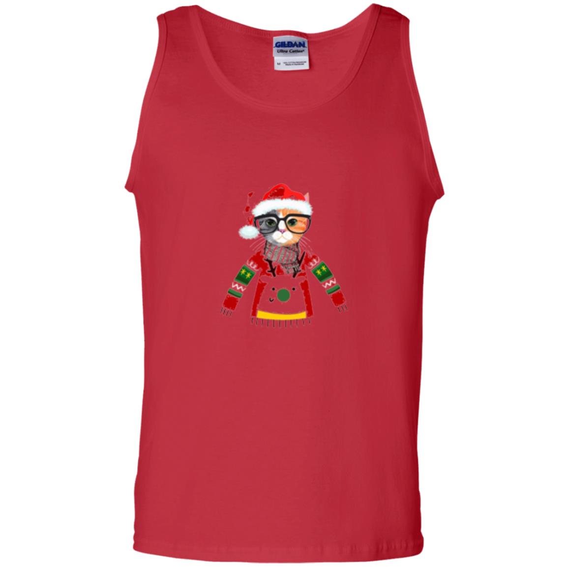 Cat Lovers T-shirt Meowy Christmas Red