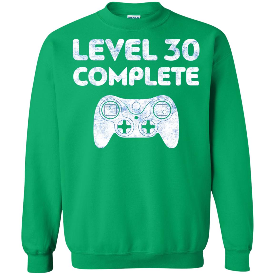 Level 30 Complete Video Gamer 30th Birthday Shirt Irish Green