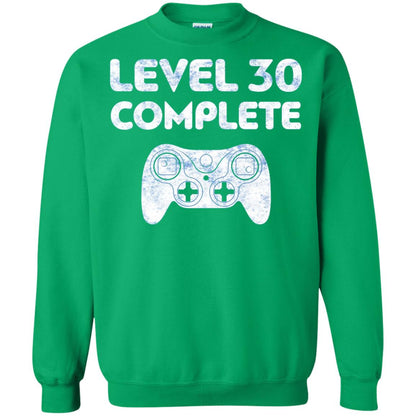 Level 30 Complete Video Gamer 30th Birthday Shirt Irish Green