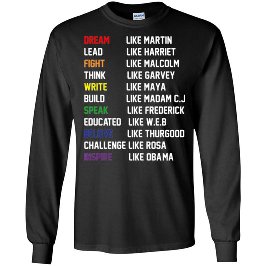 Dream Like Martin Inspire Like Obama T-shirt Black