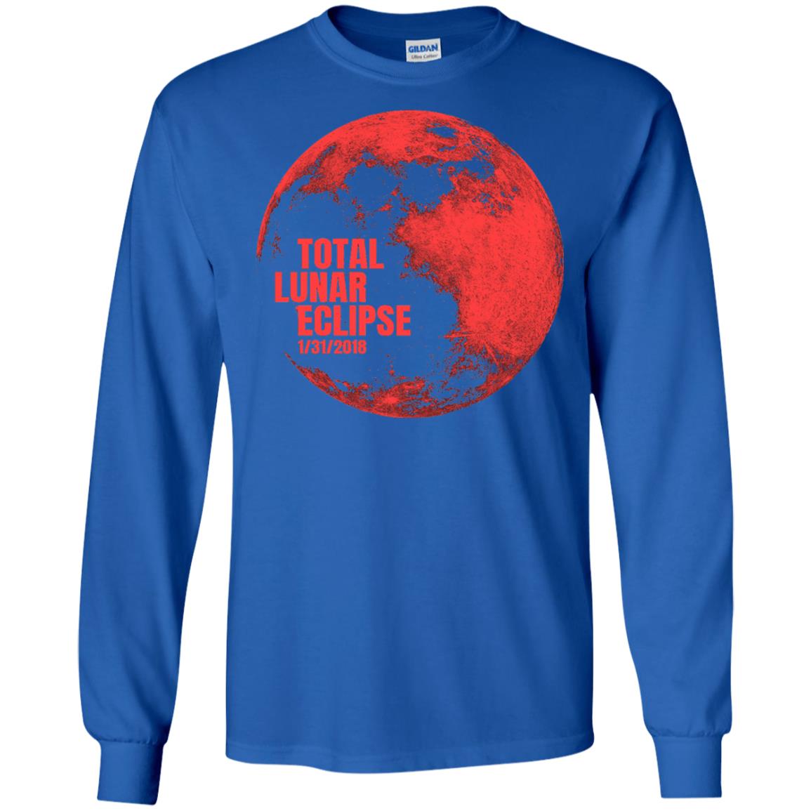 Total Lunar Eclipse 2018 Blood Full Red Moon T-shirt Royal