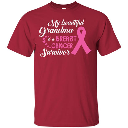My Beautiful Grandma Is A Breast Cancer Survivor T-shirt Cardinal