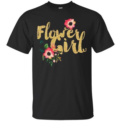 Flower Girl Bridesmaid Wedding Reception T-shirt Black