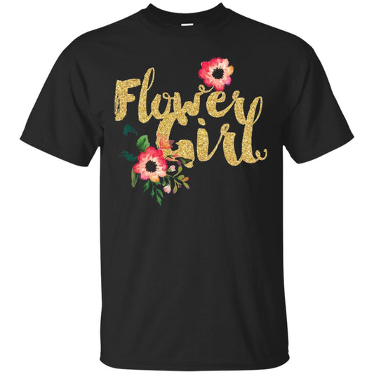 Flower Girl Bridesmaid Wedding Reception T-shirt Black