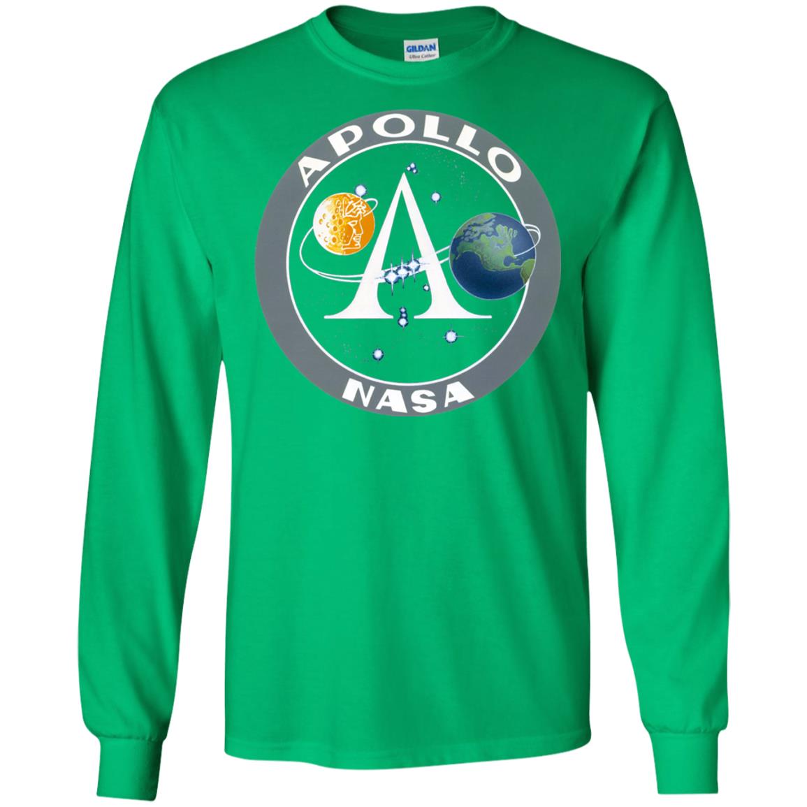 Apollo Program Moon Landing Patch Print Nasa Astronomy T-shirt Irish Green