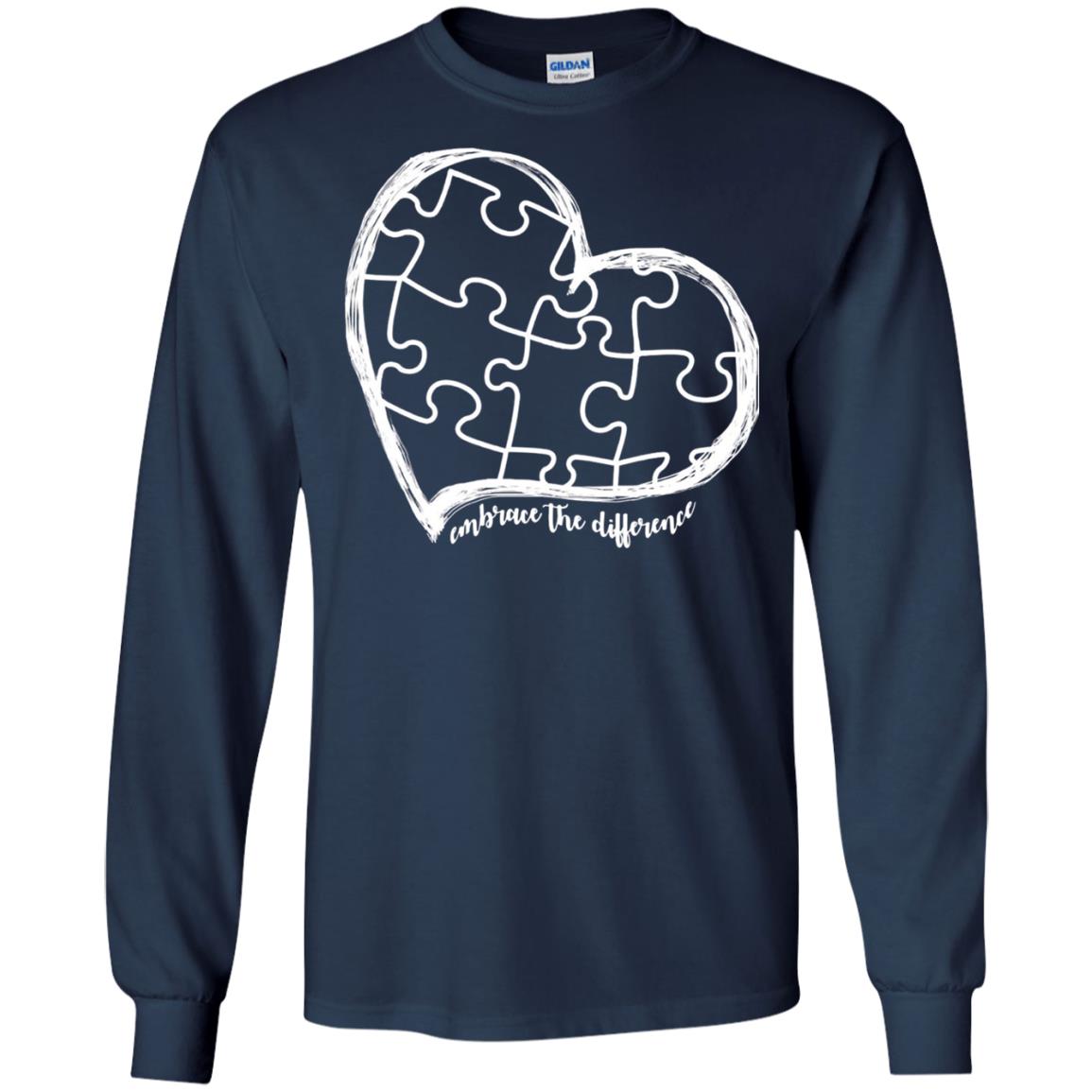 Autism Awareness Embrace Differences Shirt Navy