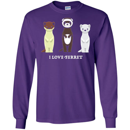 Ferret T-shirt I Love Ferret Purple