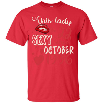 This Lady Is 22 Sexy Since October 1996 22nd Birthday Shirt For October Womens Red