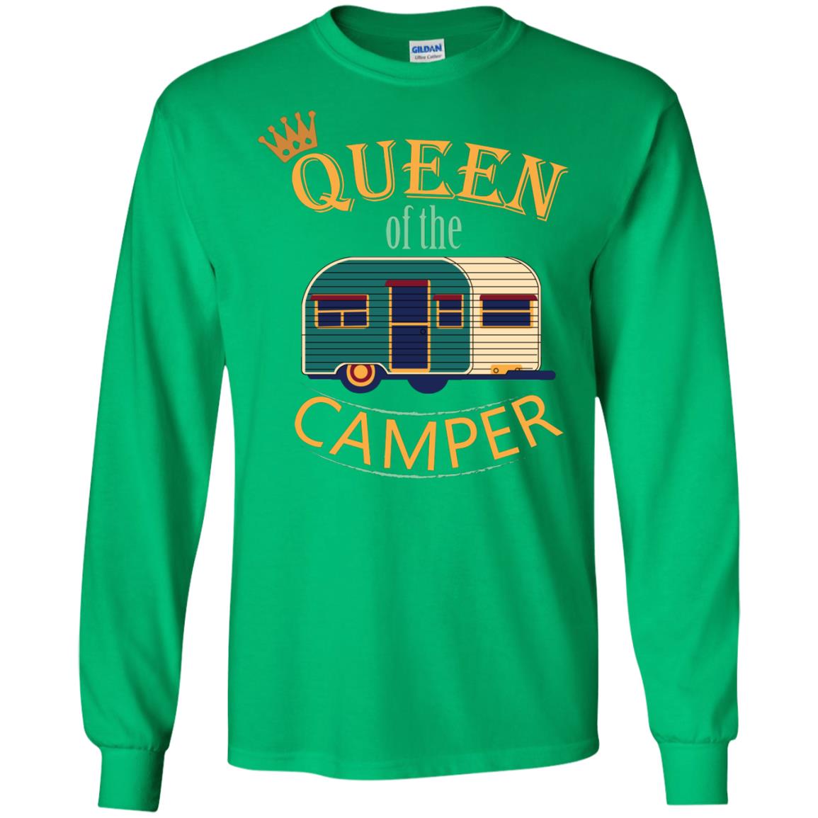 Queen Of The Camper Camping Lover Shirt Irish Green