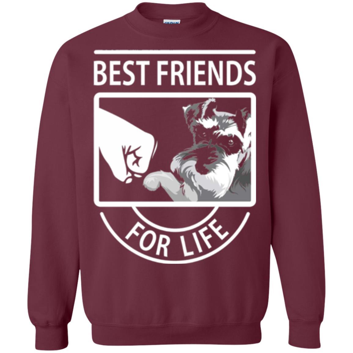 Schnauzer Lover T-shirt Best Friends For Life Maroon