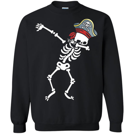 Dabbing Skeleton With Pirates Hat T-shirt Black
