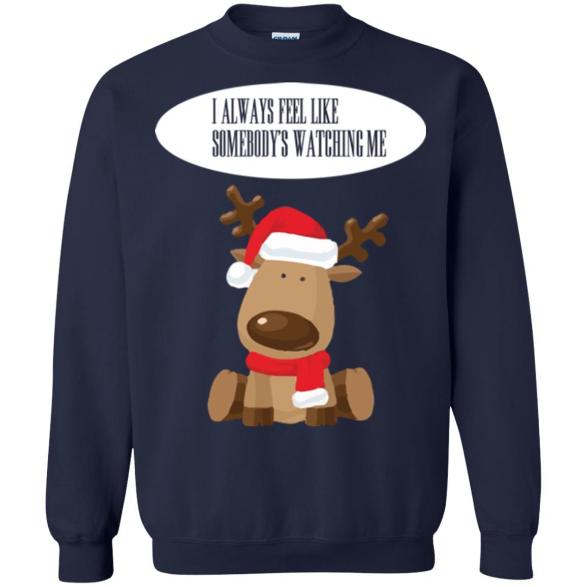 Christmas T-shirt I Always Feel Like Somebody's Watching Me Navy